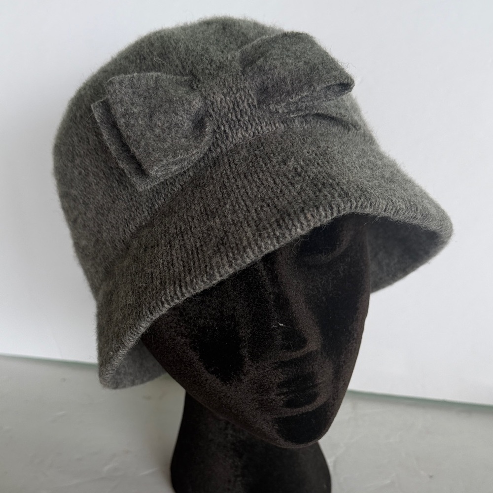 Jessica Charcoal Wool Hat with Bow